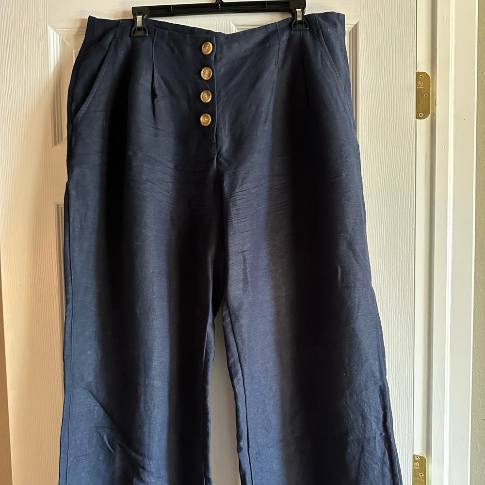 Loft linen cropped pants